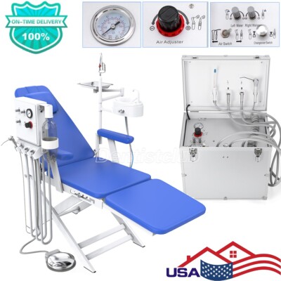 AZDENT BD-402A Dental Mobile Delivery Unit – 4-Hole Turbine System With Built-In Compressor & Suction – 110V