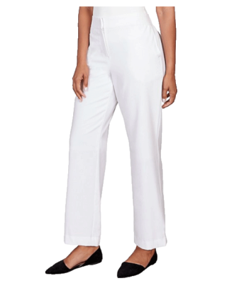 NEW RUBY RD WHITE LINEN DRESS PANTS SIZE 14 $60 | eBay