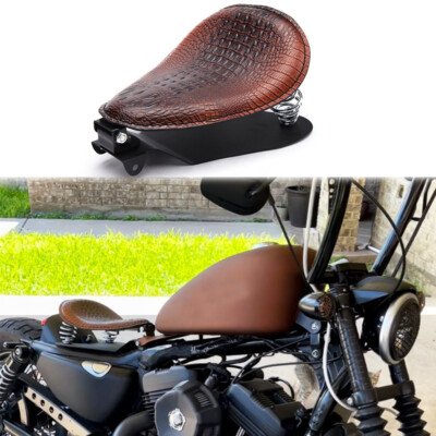 Bobber Motorcycle Solo Seats Spring Brown For Harley Sportster Nightster Custom