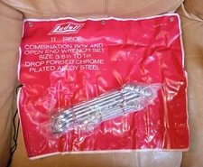 VINTAGE NOS - LUDELL / GEDORE 11 PC SAE COMBO BOX & OPEN END WRENCH SET 3/8 - 1"