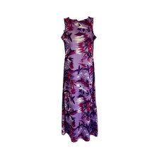 Vintage Purple Sunset Maxi Dress Womens SMALL