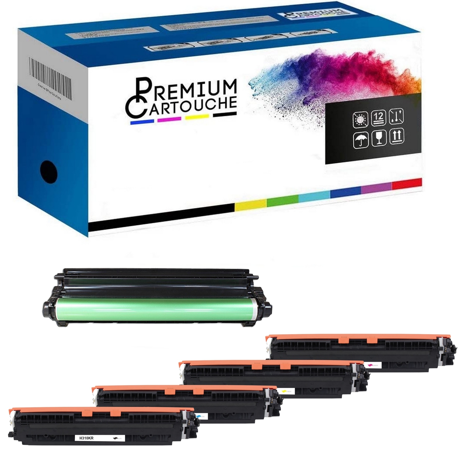 Cartouche toner CE314A CE310A CE311A CE312A CE313A multi-pack pour imprimante couleur