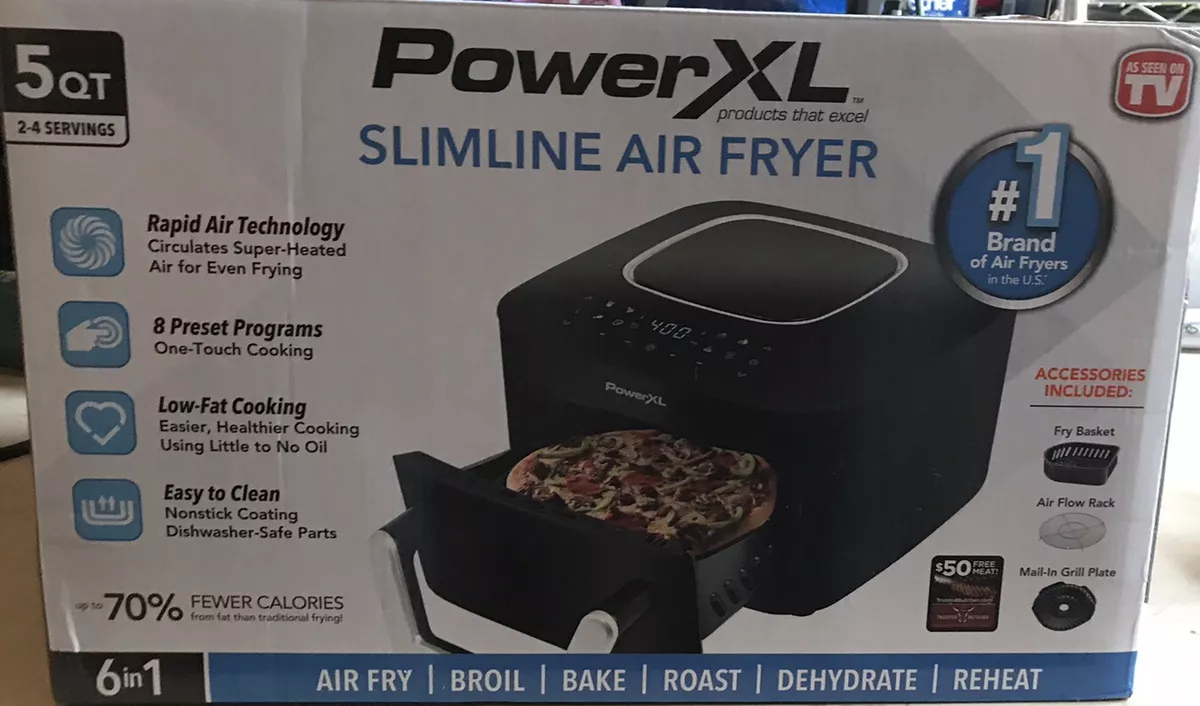 ✅ PowerXL 5qt Slimline Air Fryer 6 In 1, Open Box, See Pictures ‼️