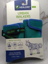 1 Pair (Lt & Rt) Healers Urban Walker Dog Boots Teal Blue~Size S/M