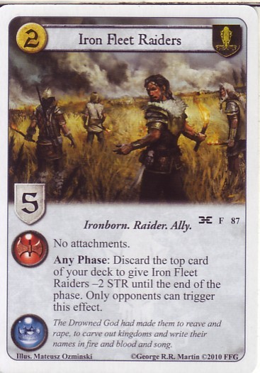 3 x Iron Fleet Raiders AGoT LCG 1.0 Game of Thrones Mask of the ...