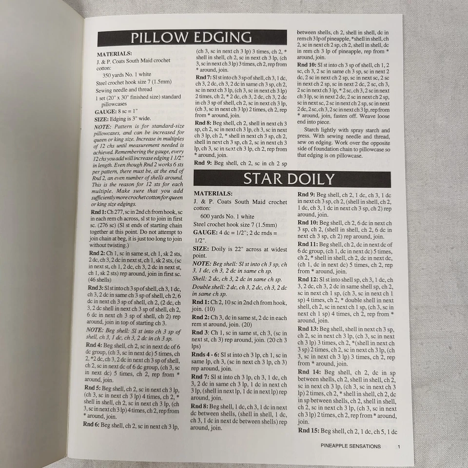 Rare 1980s Vtg Pineapple Sensations 7 Doily Centerpiece Crochet Patterns - Image 3 of 4