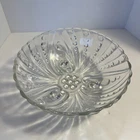 Vintage Anchore Hocking Clear Glass Burple Bubble 8 1/2” Footed Bowl