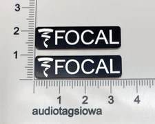 Focal Speaker Badge Logo Custom Made Silver Aluminum Pair 