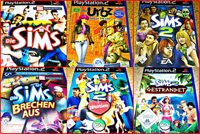 PS2 6 SIMS REAL LIFE SIMULATION GAMES - KOMPLETT IN DEUTSCH - LEBE DAS LEBEN