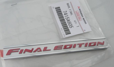 Mitsubishi Original Lancer Evolution 10 Final Edition Emblem Badge OEM 7415A605