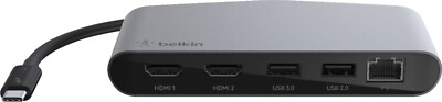Belkin Thunderbolt 3 Dock Mini Laptop Dual Monitor Docking 2 HDMI 4k USB-C