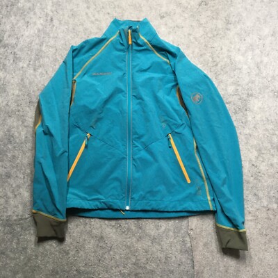 Mammut Softech Softshell Wind Jacket Womens Medium M Blue Climbing Full Zip Logo