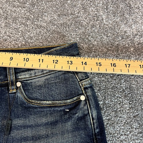 Arne Mens Jeans Slim Straight Distressed Dark Blue Denim Washed Faded W28 L28 - Picture 6 of 13