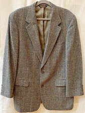 Vintage Brooks Brothers Blazer Mens 44 100 Camel Hair Gray Plaid Sport Coat
