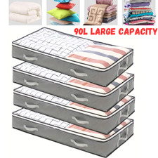 Large Underbed Storage Bag 90L Shoes Clothes Zipped Organizer Fabric Storage Bag