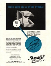 1952 Print Ad Grant Piston RIngs Flush Your Oil On Every Stroke