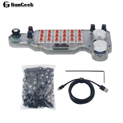 9eJOY 18-Key Custom Mechanical Keyboard Multiple Knobs + Joystick + USB Hub