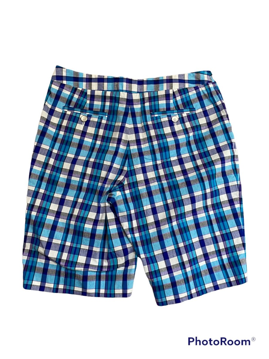 Jones New York Signature Size 10P Bermuda Shorts Blue Plaid 10