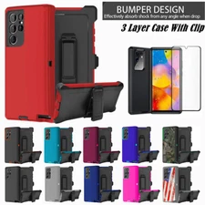 For Samsung Galaxy Note 20 / 20 Ultra Defender Shockproof Case W/Clip & Screen