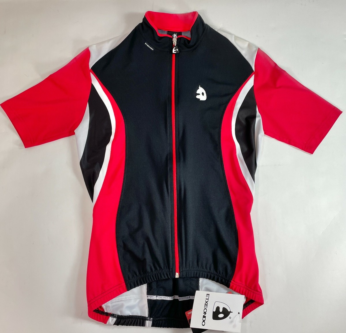 Mens Short Sleeve Cycling Jersey in Red/Black - Made in Spain by