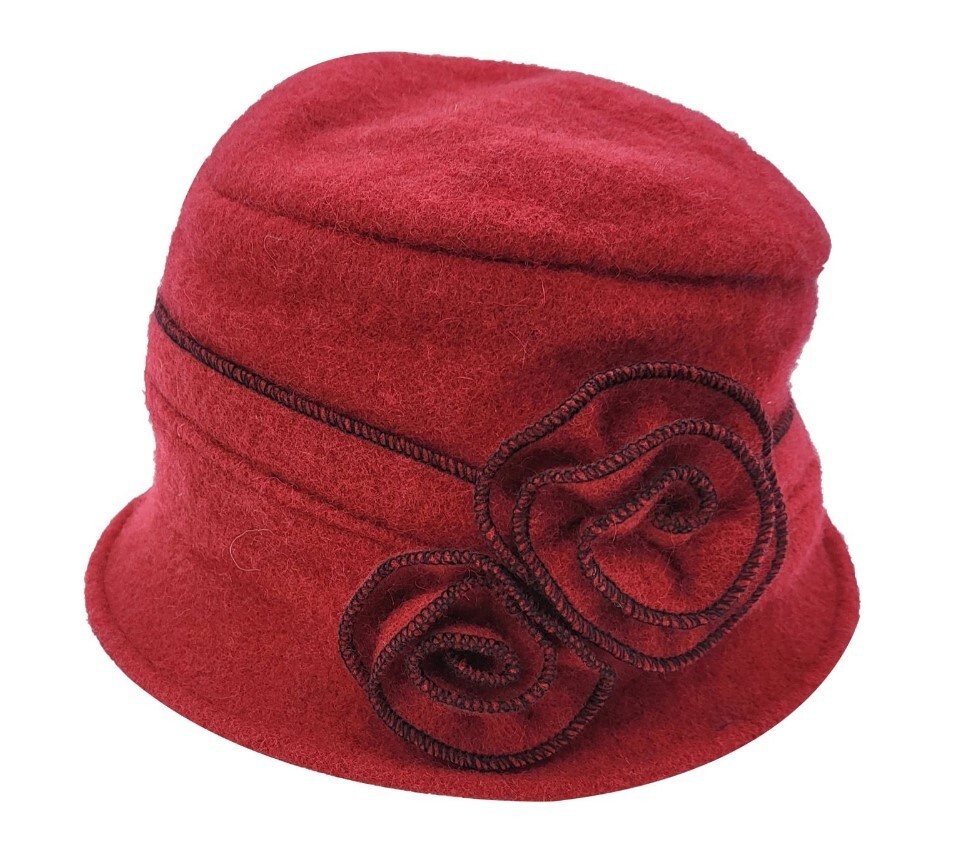 Women's Wool Vintage Cloche Hat 100% Wool Retro 1920s Style Winter