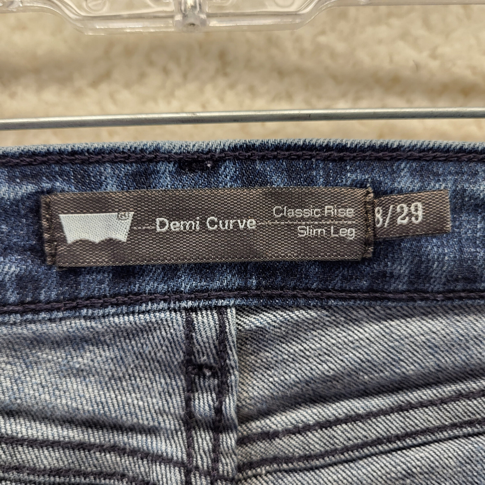 Levi's Demi Curve Jeans Womens 8 /29 Blue Mid Rise Slim Skinny Leg Denim Red Tag thumbnail 11