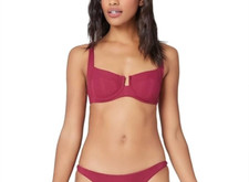 L*Space X1229 Pointelle Rib Camellia Top Cabe...