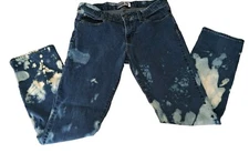 Signature Levi Strauss Womens Blue Size 14 Slim Boot Jeans 34x30 Custom Bleached