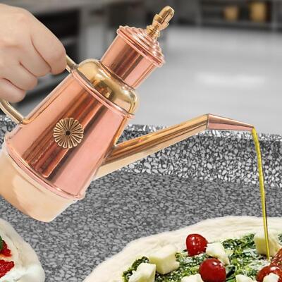 Kupfer Ölspender 450ml Auslaufsicher Deckel Handarbeit Handarbeit Ölkännchen