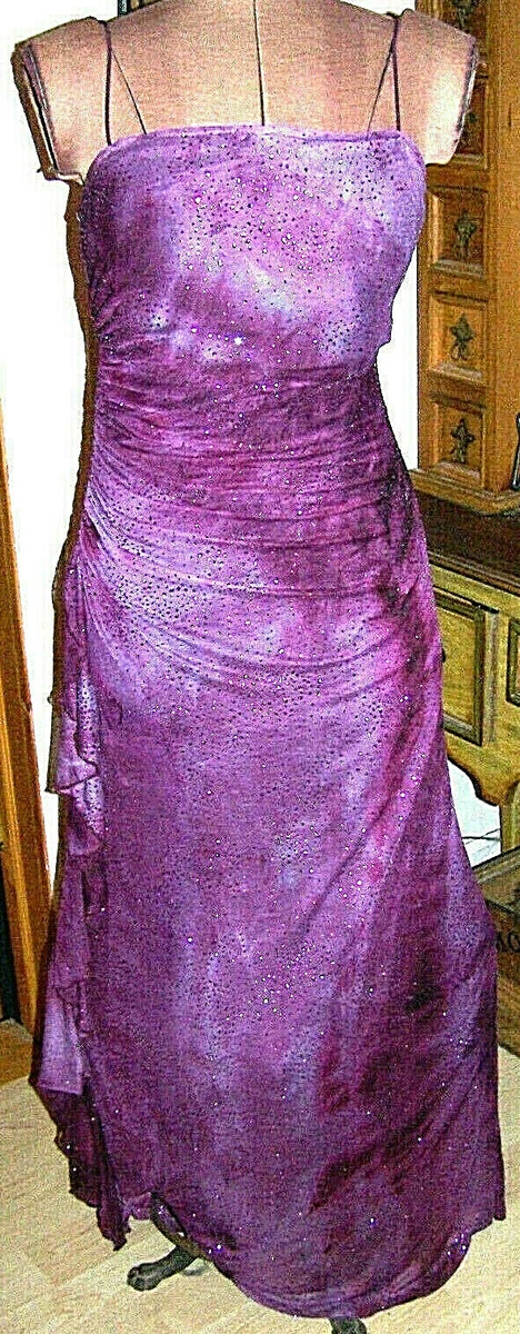 Long purple sparkly dress cheap