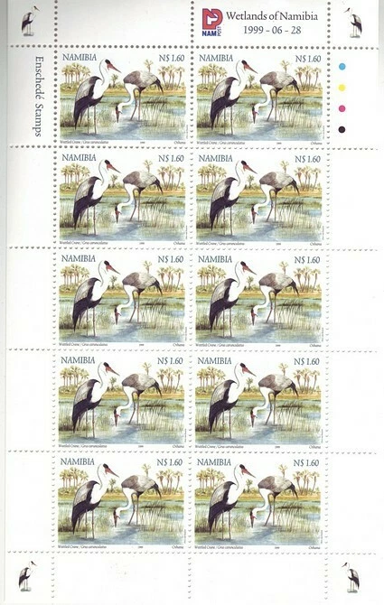 Намибия 1999 водно-болотные птицы 4v как новые ** листы из 20 африканских животных - Изображение 3 из 4