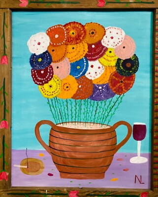 NILO LANZAS, Painting Giclee Canvas Print, hand embellished