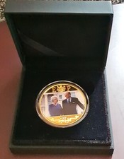 GIBRALTAR ONE CROWN  COIN 24 K GOLD PLATED 2017…