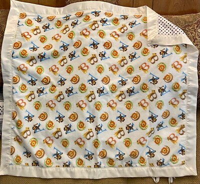Handmade A B C Toddler Baby Bed Crib Blanket with Satin Trim
