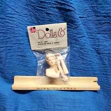 NOS Mangelsen's Dolls Porcelain Brown Hair Lady Head and Hands 161-77 2" 60mm