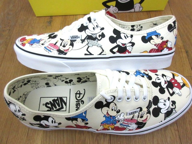 disney by vans authentic mickey's birthday true white skate shoes