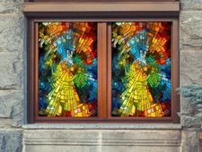 3D Texture 035NAO Window Film Print Sticker Cling Stained Glass UV Block Fay