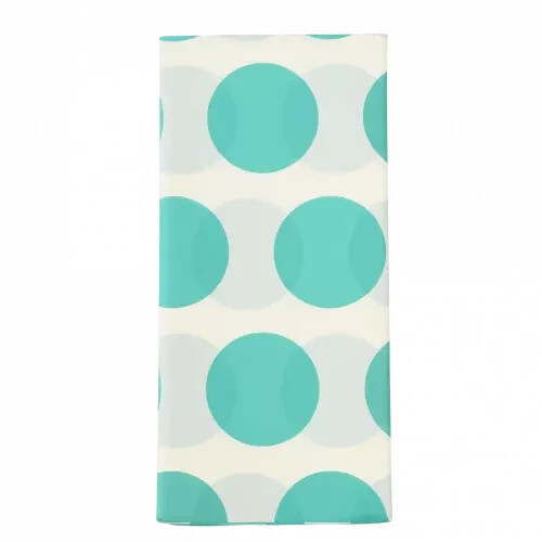 10 sheets Turquoise spots On White Tissue Paper   new