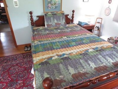 NIP Greenland Home BLACK BEAR LODGE Cotton/Poly TWIN QUILT & SHAM #2 - 68'' x 86''
