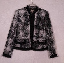 Gorgeous Cache Gnarled Graphic Tweed Blazer SZ 6 Y2K