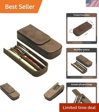Elegant Leather Triple Pen Case - Perfect Gift for Collectors  Professionals