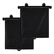 2 PCS Car Side Window Sun Shade, 19.7" 19.7" Retractable Car Roller Sunshade ...
