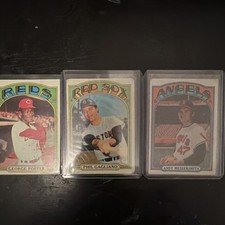 Topps 1972 3 Card Lot Foster Reds Gagliano Red Sox Messersmith Angels vintage
