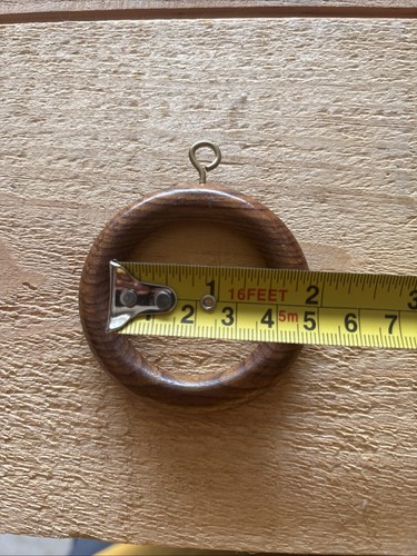 Set Of 10 Wooden Drapery Curtain Rod Rings Brown. - Picture 4 of 4
