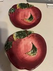 SET OF FOUR  8" CERAMIC "HARVEST APPLE" CANAPE PLATES. — photo 3