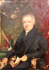 c1850 BRITISH PAINTING PORTRAIT of JOHN SHEPHERD EAST INDIA HUDSONS BAY TRADING