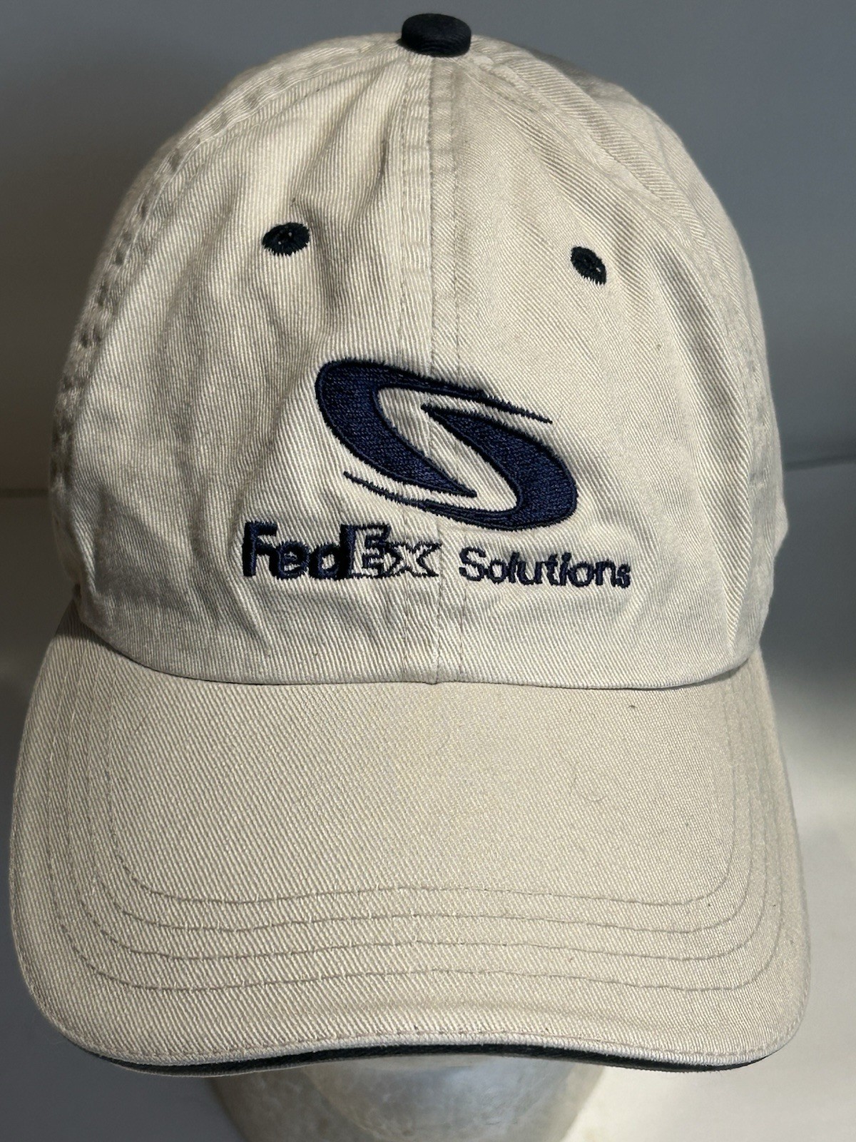 FEDEX SOLUTIONS HAT CAP ADJUSTABLE STRAPBACK WHITE - image 1