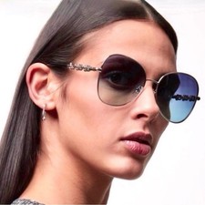 Tiffany  Co. Silver Frame with Blue Gradient Sunglasses