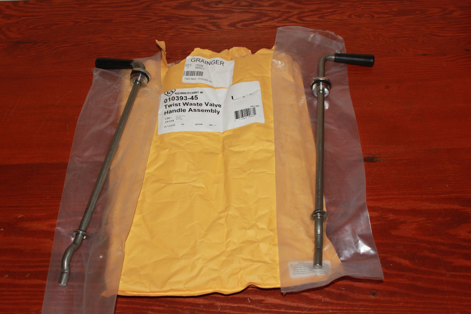 Lot of 2 T&S Brass 010393-45 Twist Waste Valve Handle Assembly NOS