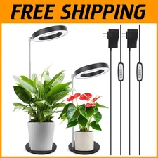 Full Spectrum Desk Plant Growth Lamp with Timer & Dimmable Options - 2 Packs